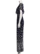 Fuzzi Floral Print V-Neck Jumpsuit