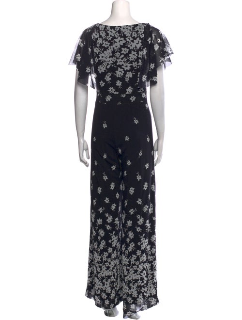 Fuzzi Floral Print V-Neck Jumpsuit