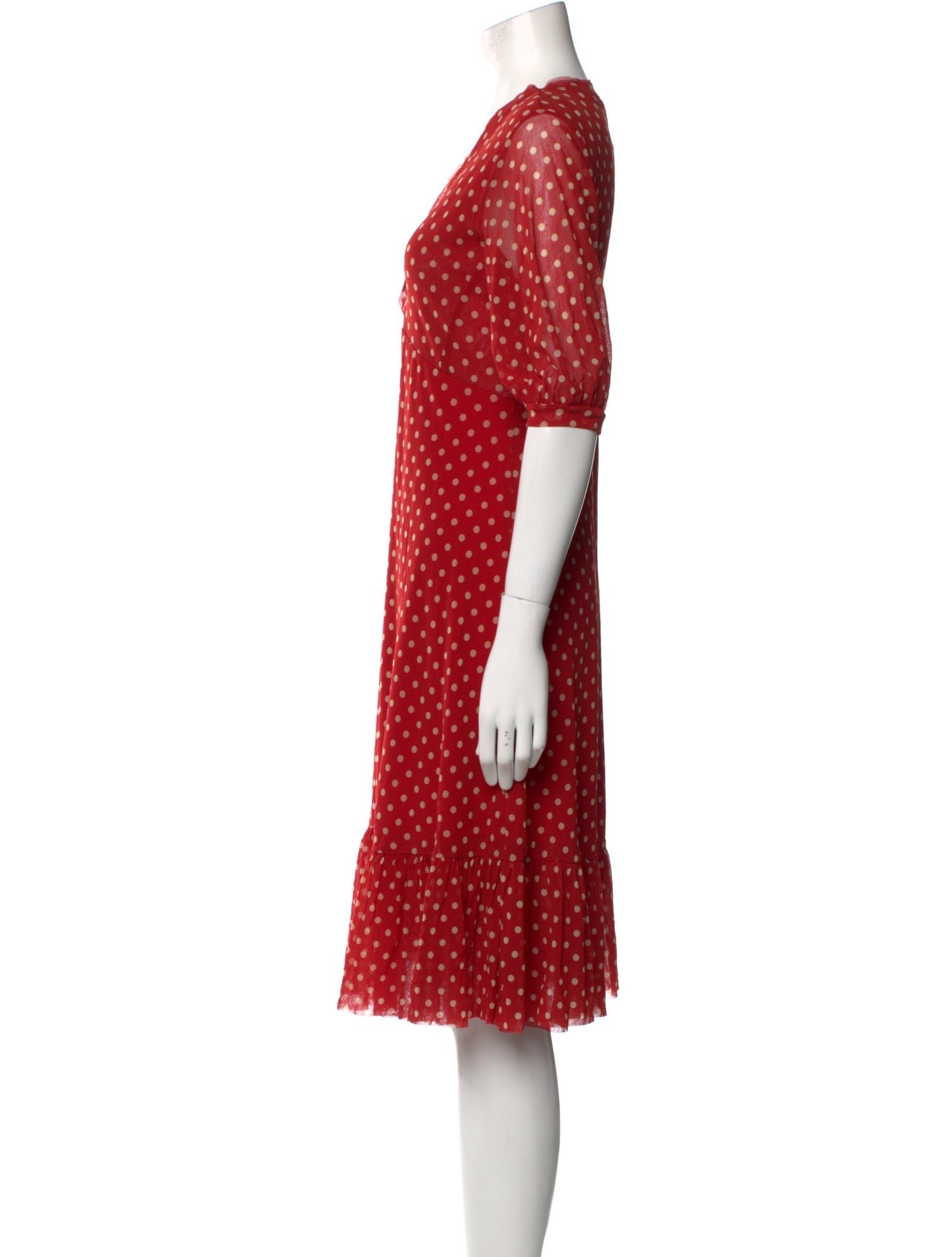 Fuzzi Polka Dot Print Knee-Length Dress