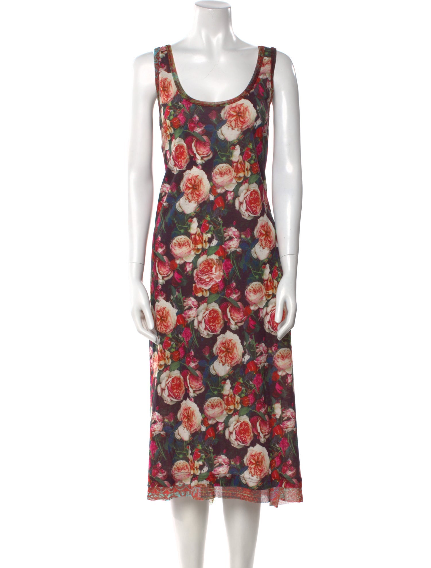 Fuzzi Floral Print Midi Length Dress