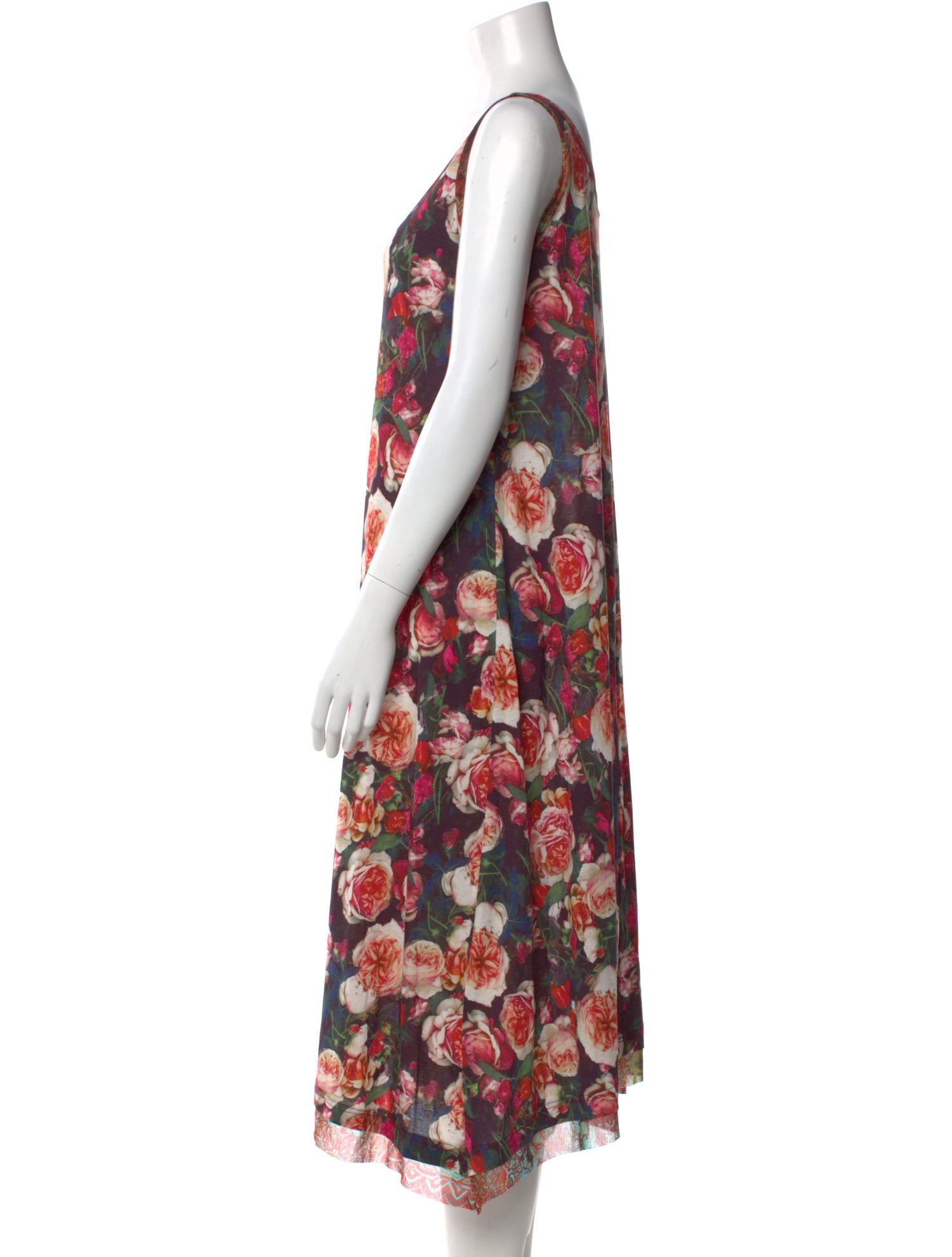 Fuzzi Floral Print Midi Length Dress