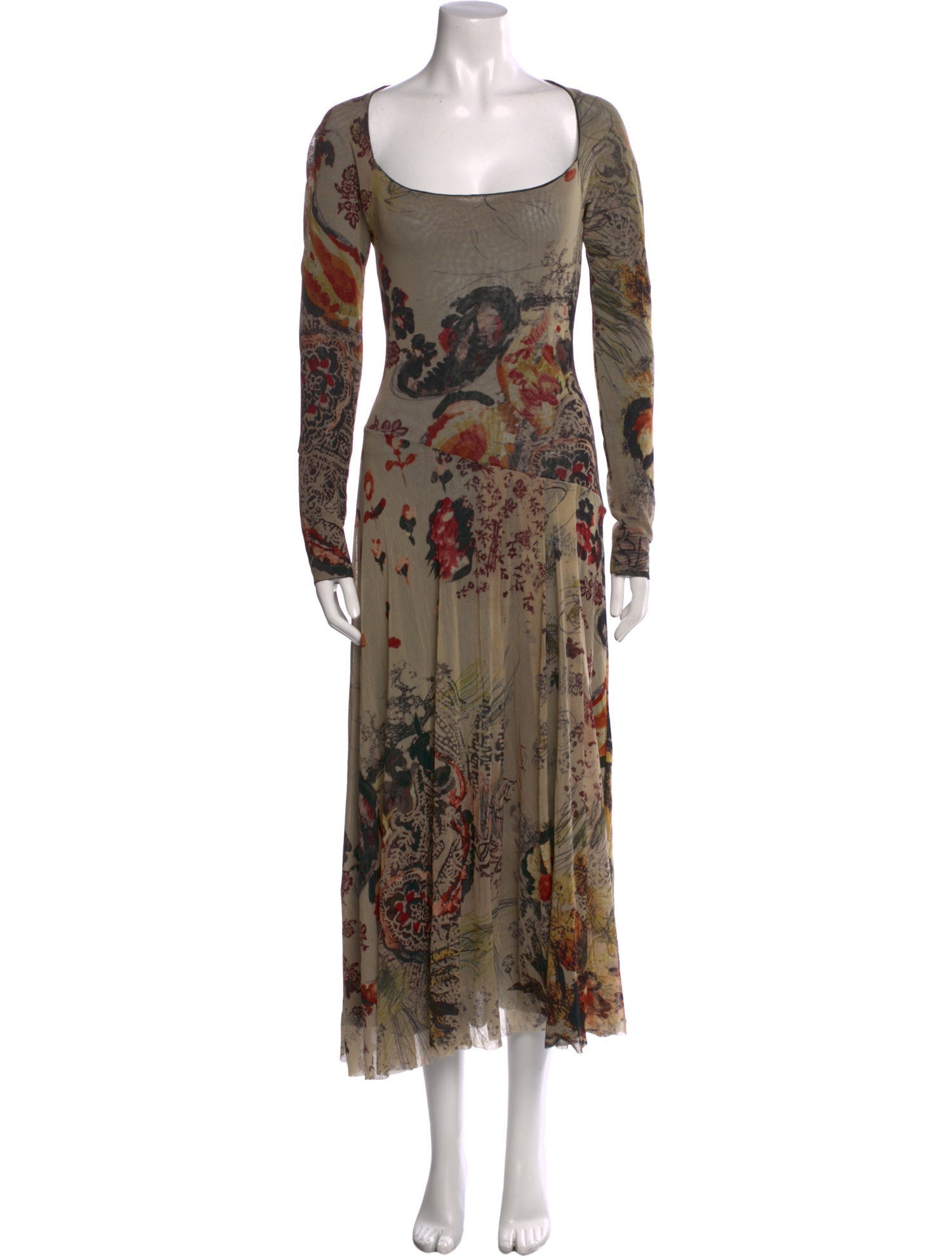 Fuzzi Floral Print Long Dress