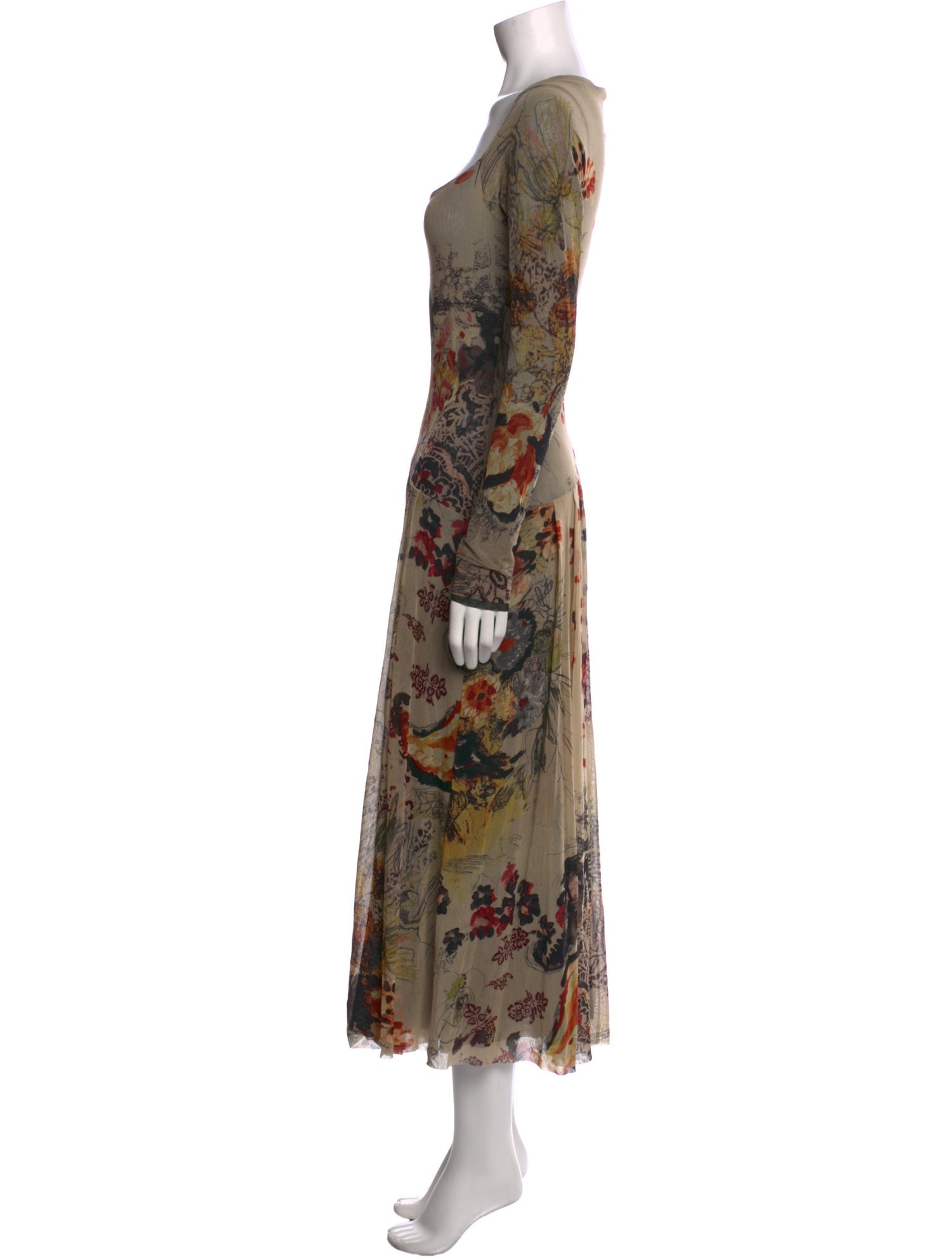 Fuzzi Floral Print Long Dress