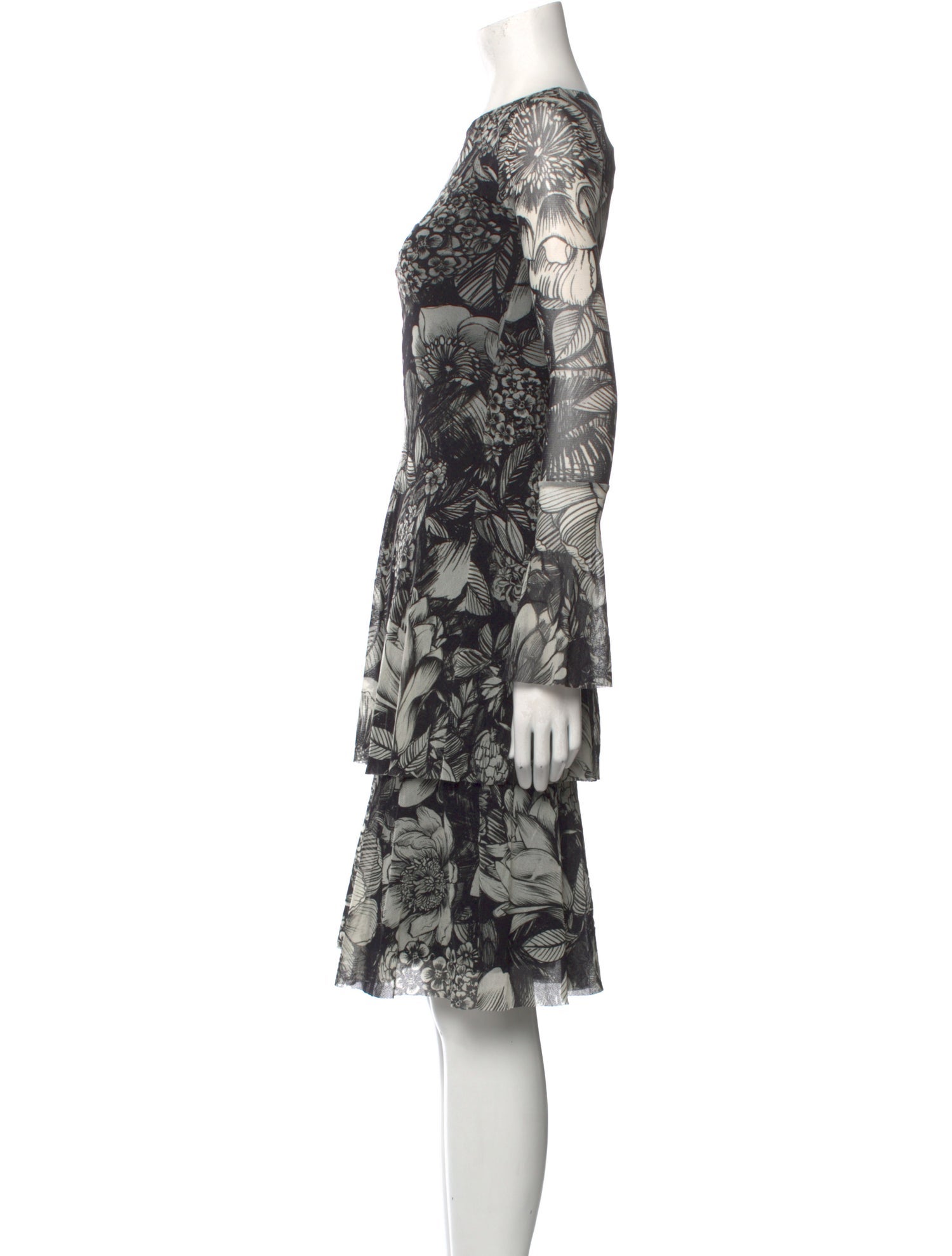 Fuzzi Floral Print Knee-Length Dress