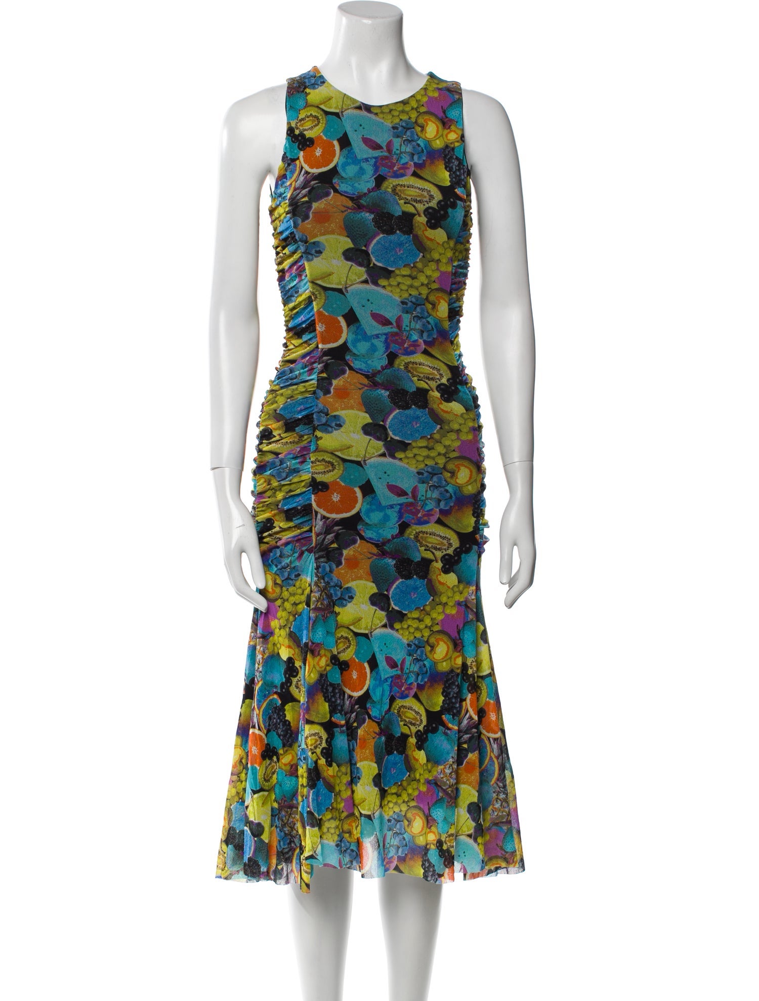 Fuzzi Floral Print Midi Length Dress