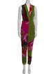 Fuzzi Patterned V-Neck Jumpsuit