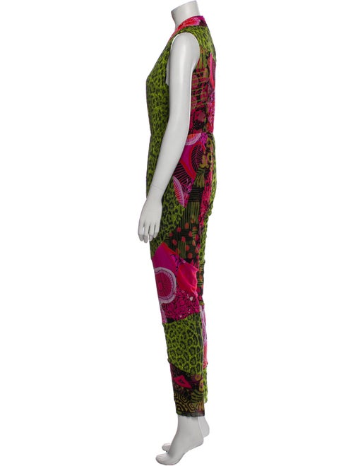 Fuzzi Patterned V-Neck Jumpsuit