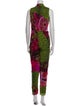 Fuzzi Patterned V-Neck Jumpsuit