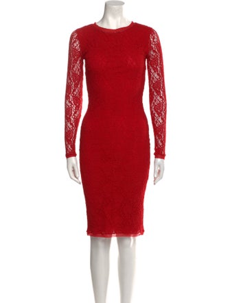 Fuzzi Lace Pattern Knee-Length Dress