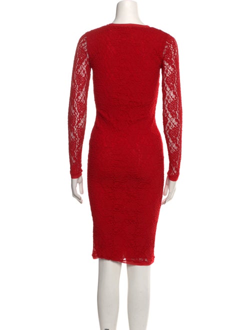 Fuzzi Lace Pattern Knee-Length Dress
