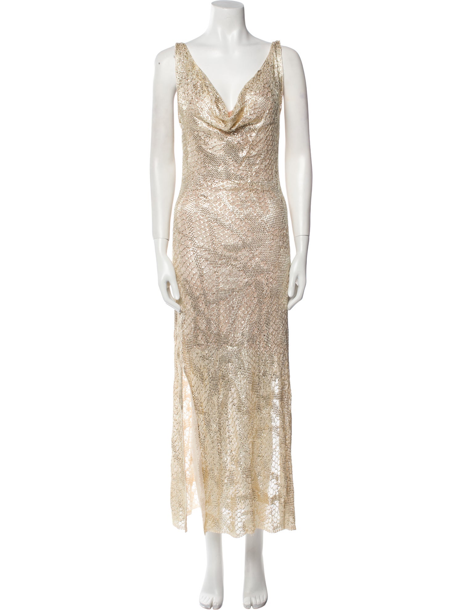 Fuzzi Cowl Neck Long Dress w/ Tags