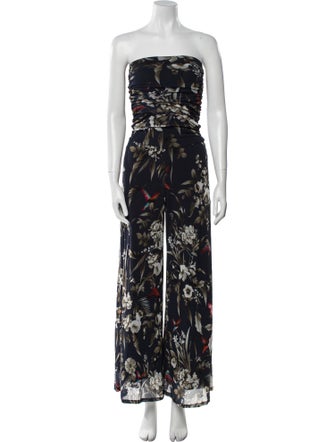 Fuzzi Printed Strapless Jumpsuit