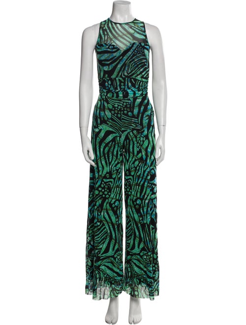 Fuzzi Printed Crew Neck Jumpsuit