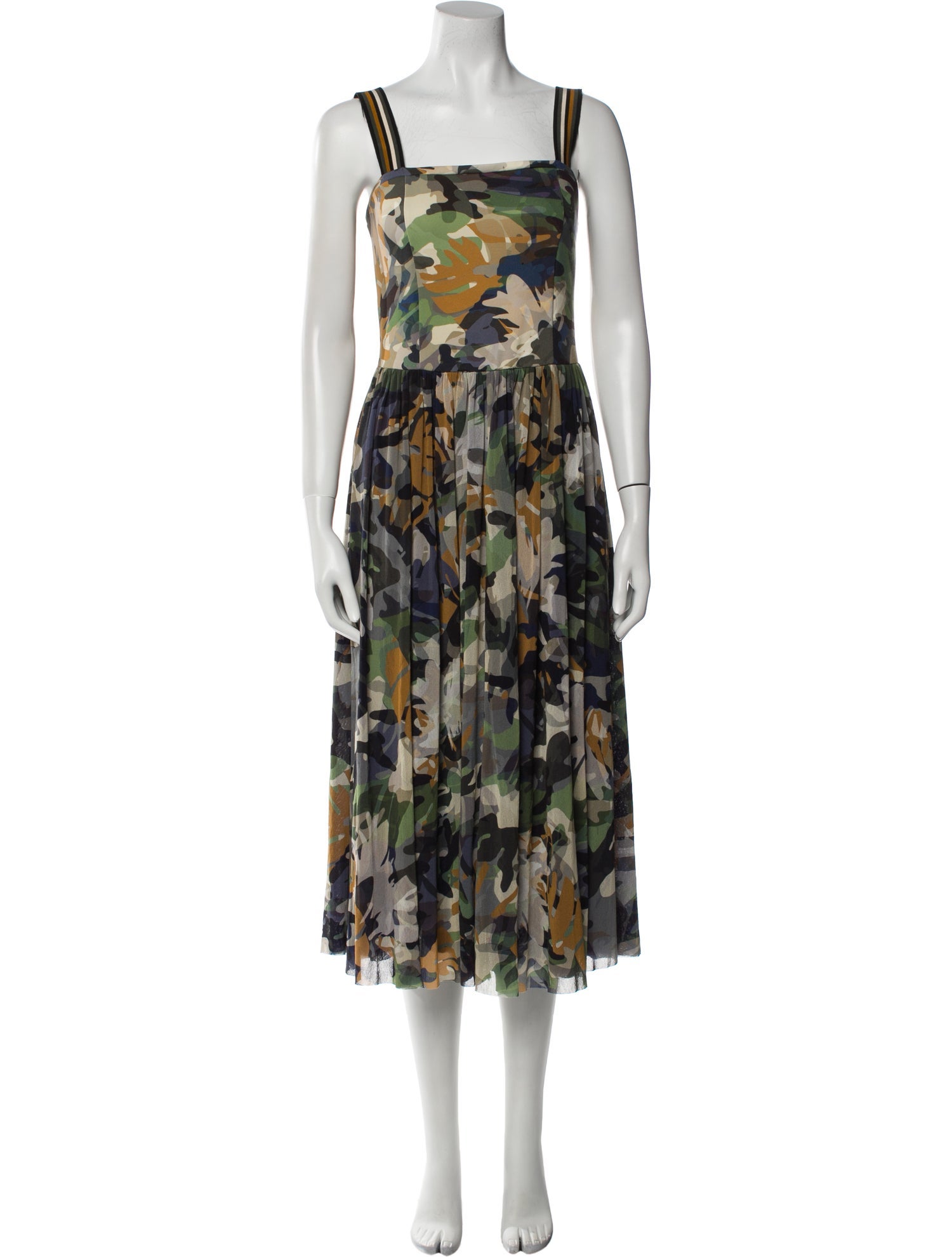 Fuzzi Floral Print Midi Length Dress