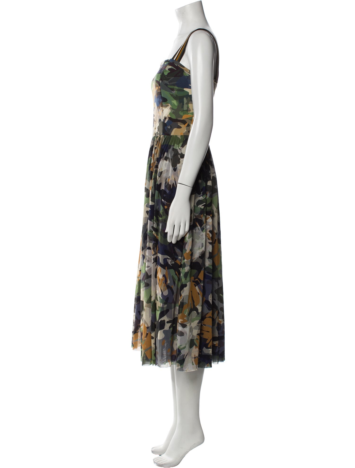 Fuzzi Floral Print Midi Length Dress