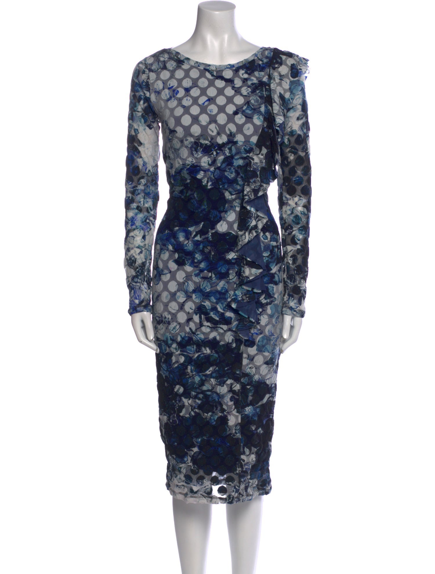 Fuzzi Floral Print Midi Length Dress