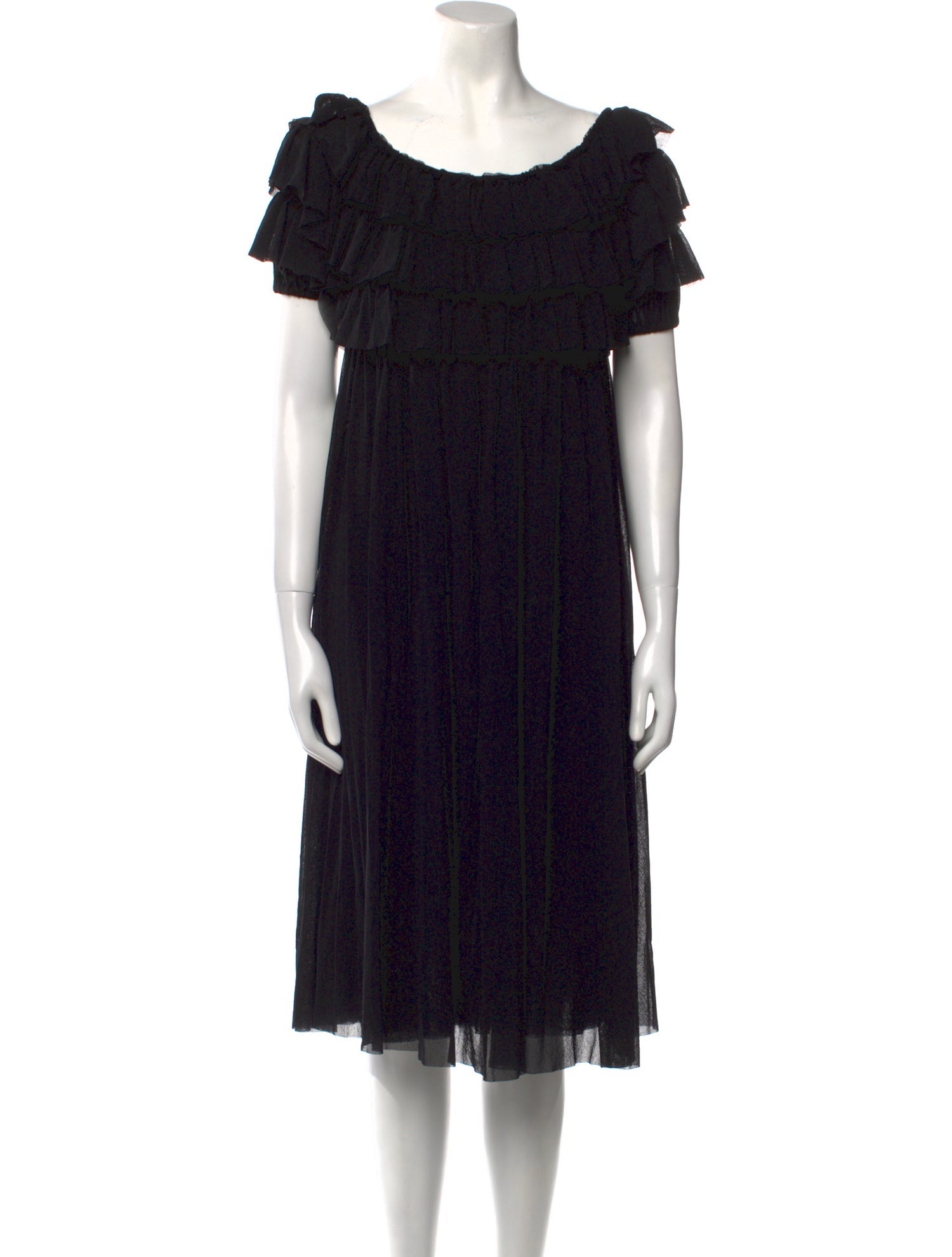 Fuzzi Scoop Neck Midi Length Dress