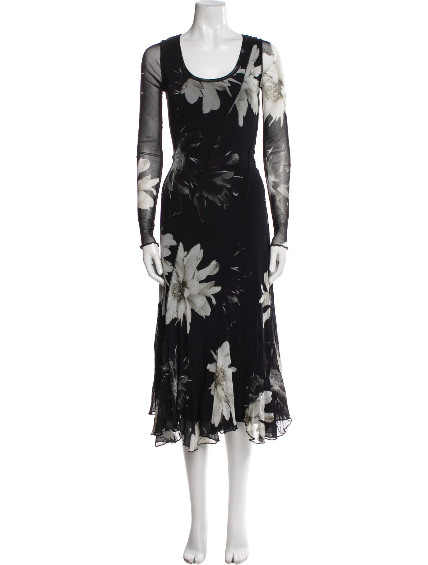 Fuzzi Floral Print Midi Length Dress