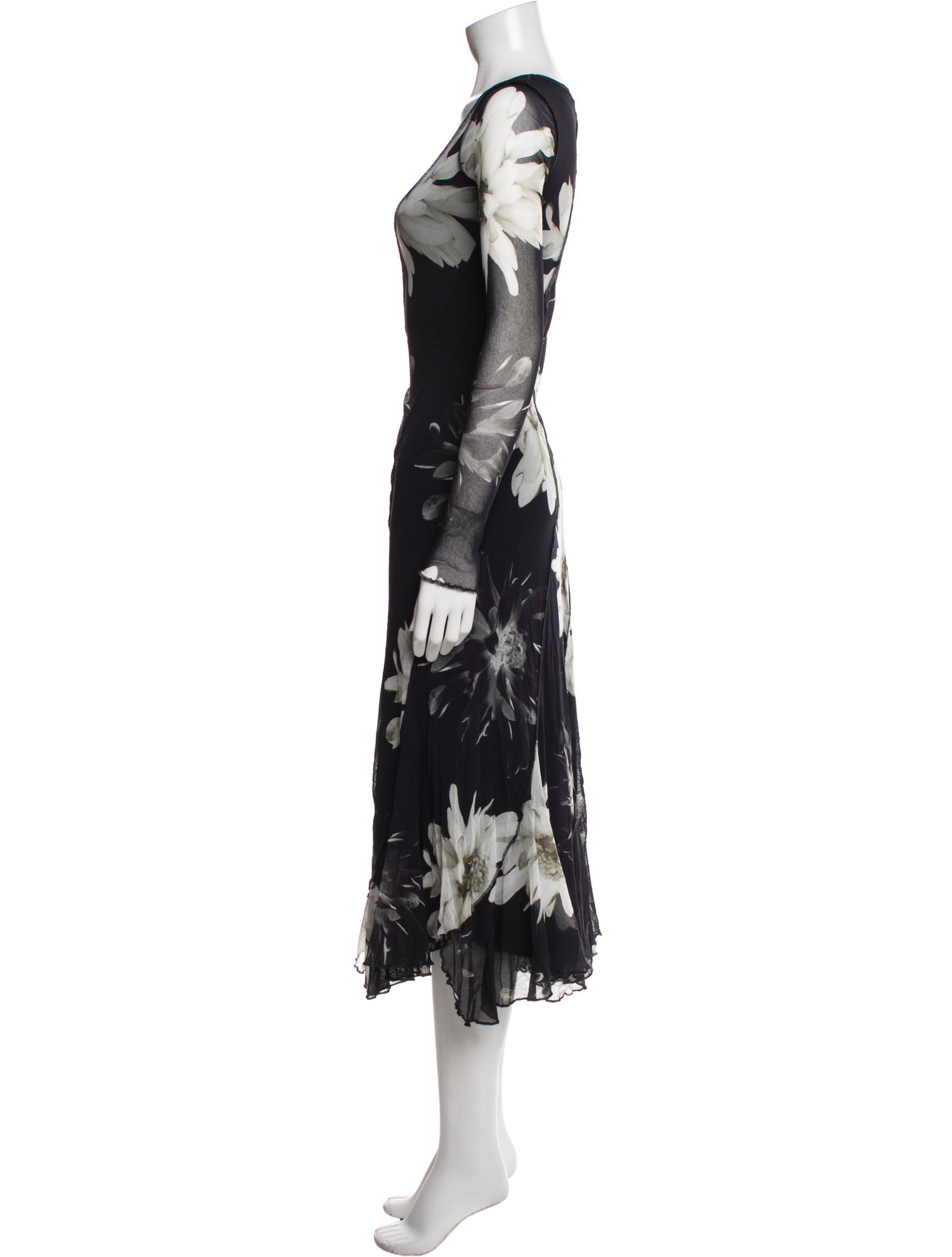 Fuzzi Floral Print Midi Length Dress
