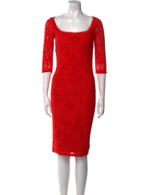 Fuzzi Lace Pattern Midi Length Dress