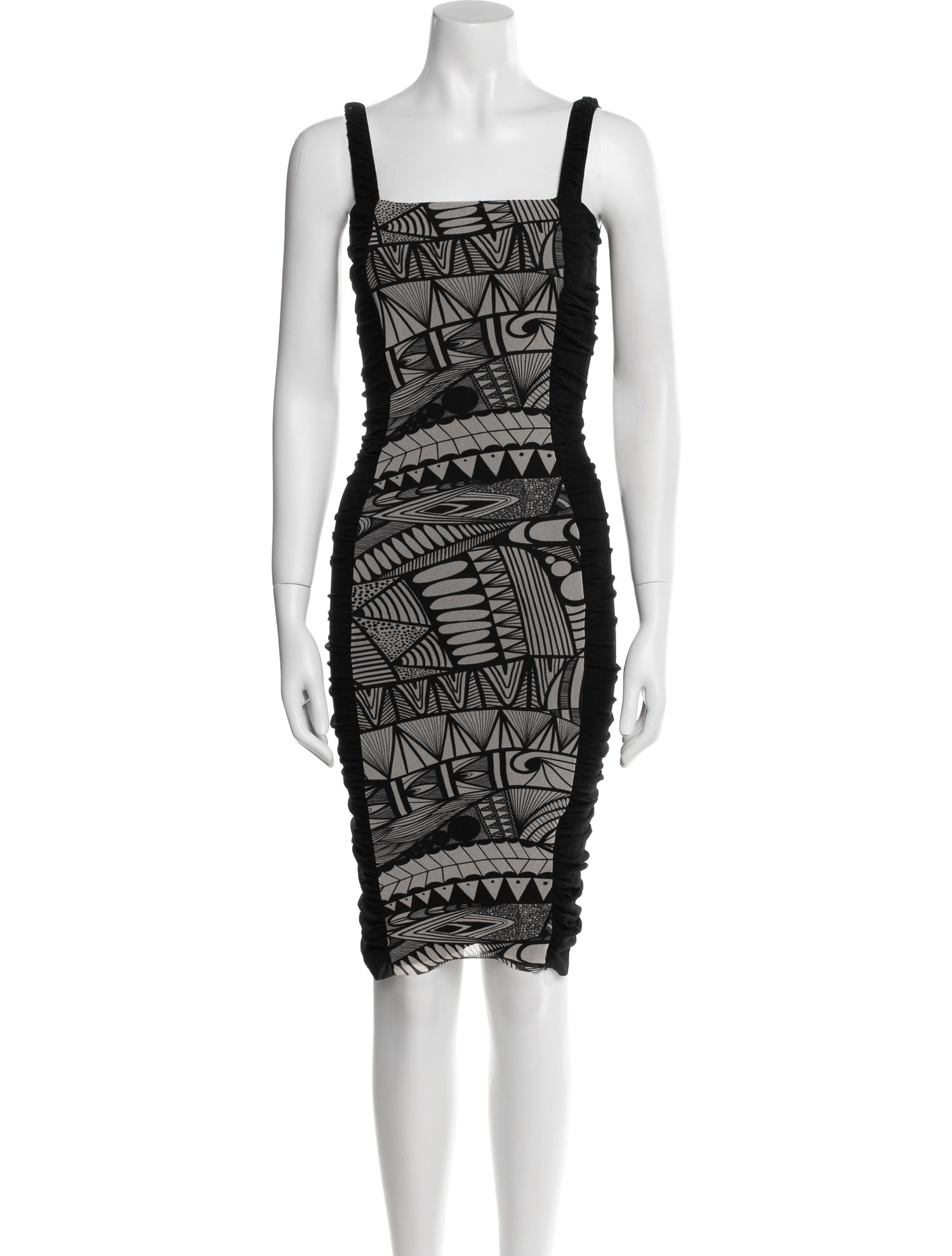Fuzzi Lace Pattern Knee-Length Dress