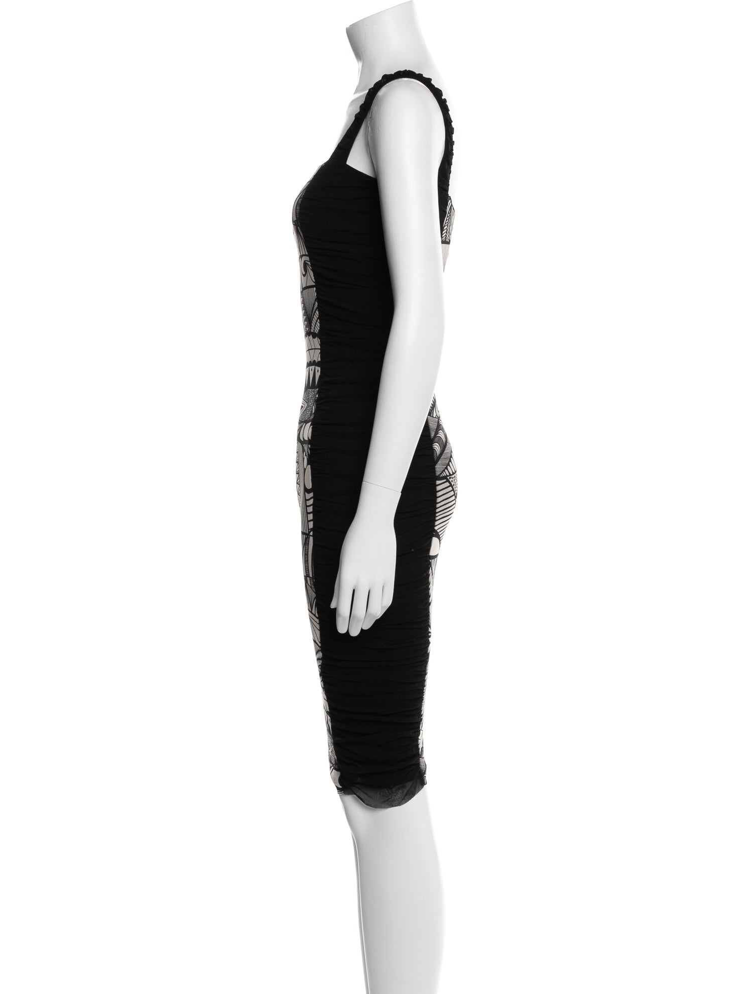 Fuzzi Lace Pattern Knee-Length Dress