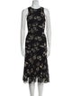 Fuzzi Floral Print Midi Length Dress