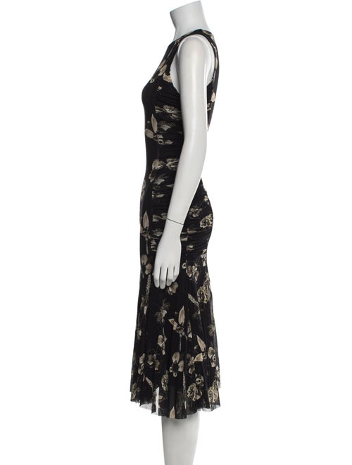 Fuzzi Floral Print Midi Length Dress