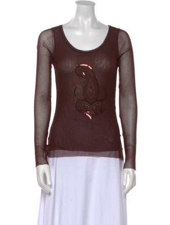 Fuzzi Nylon Scoop Neck Top