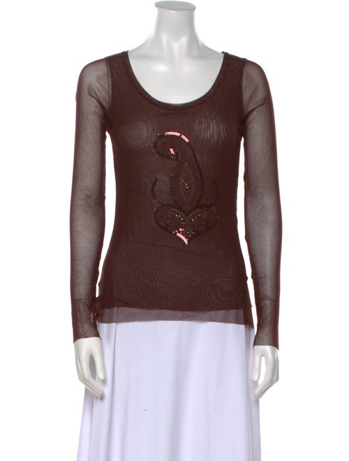 Fuzzi Nylon Scoop Neck Top