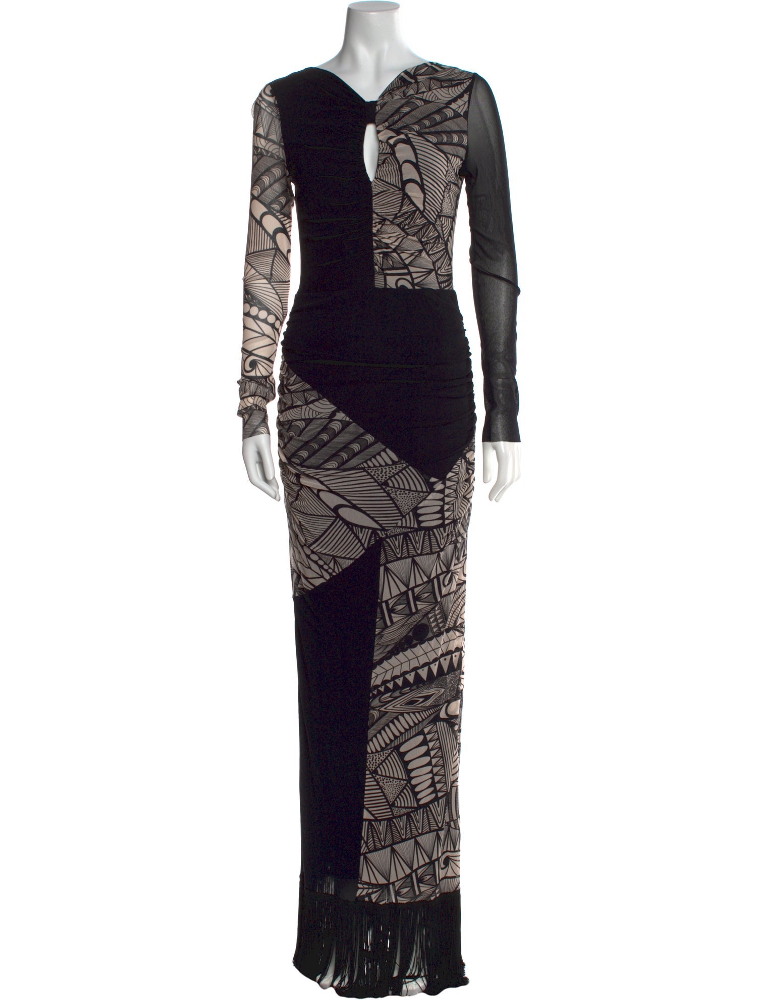 Fuzzi Lace Pattern Long Dress