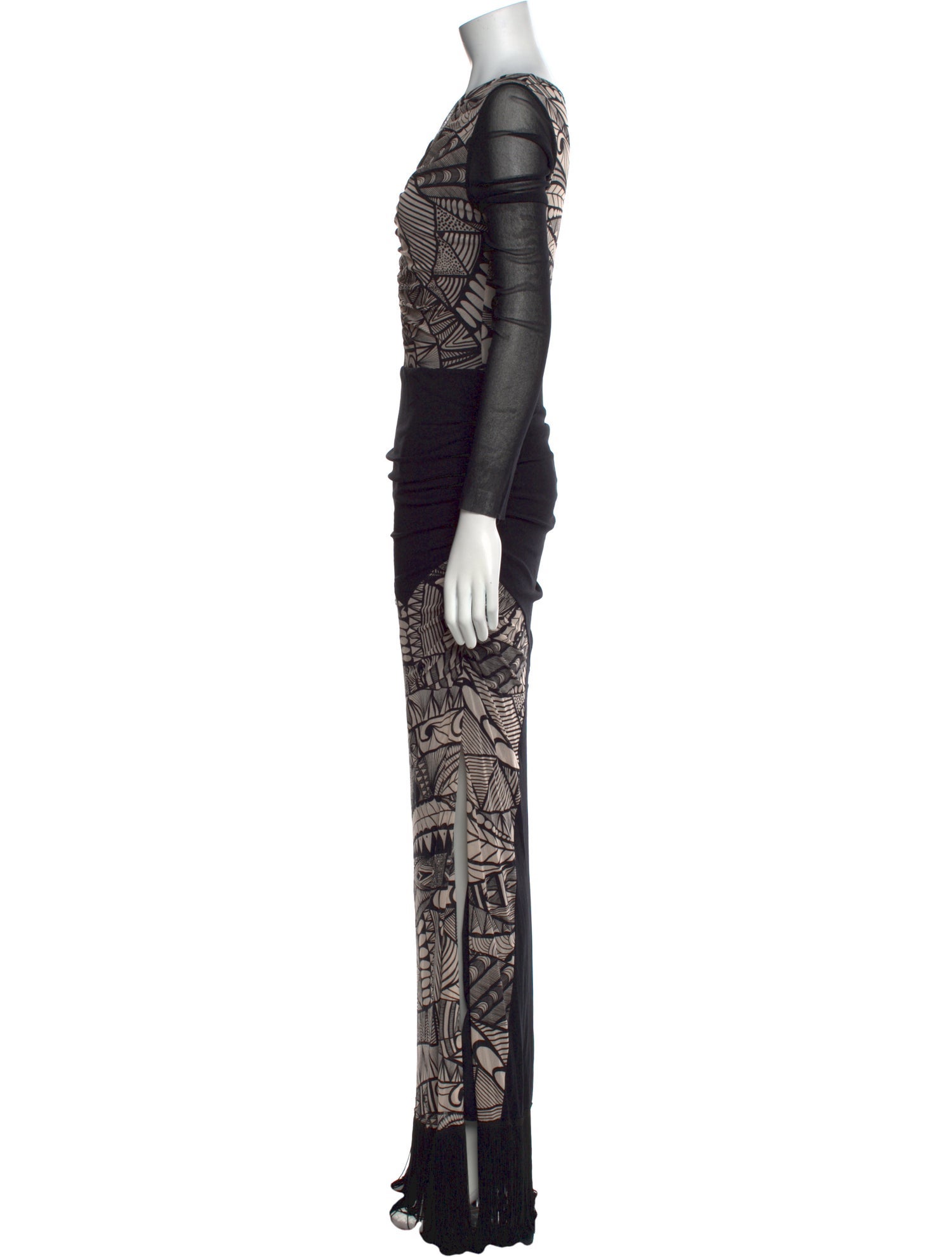 Fuzzi Lace Pattern Long Dress
