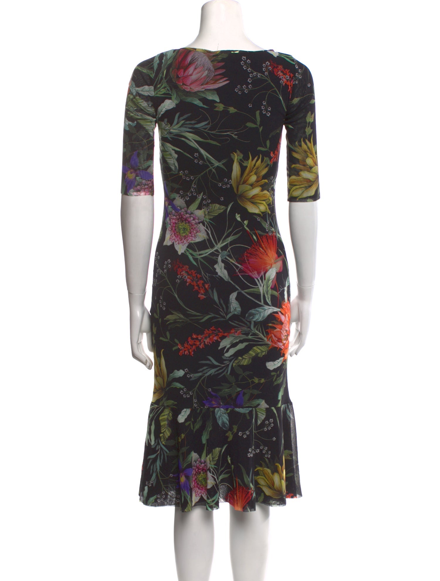 Fuzzi Floral Print Midi Length Dress