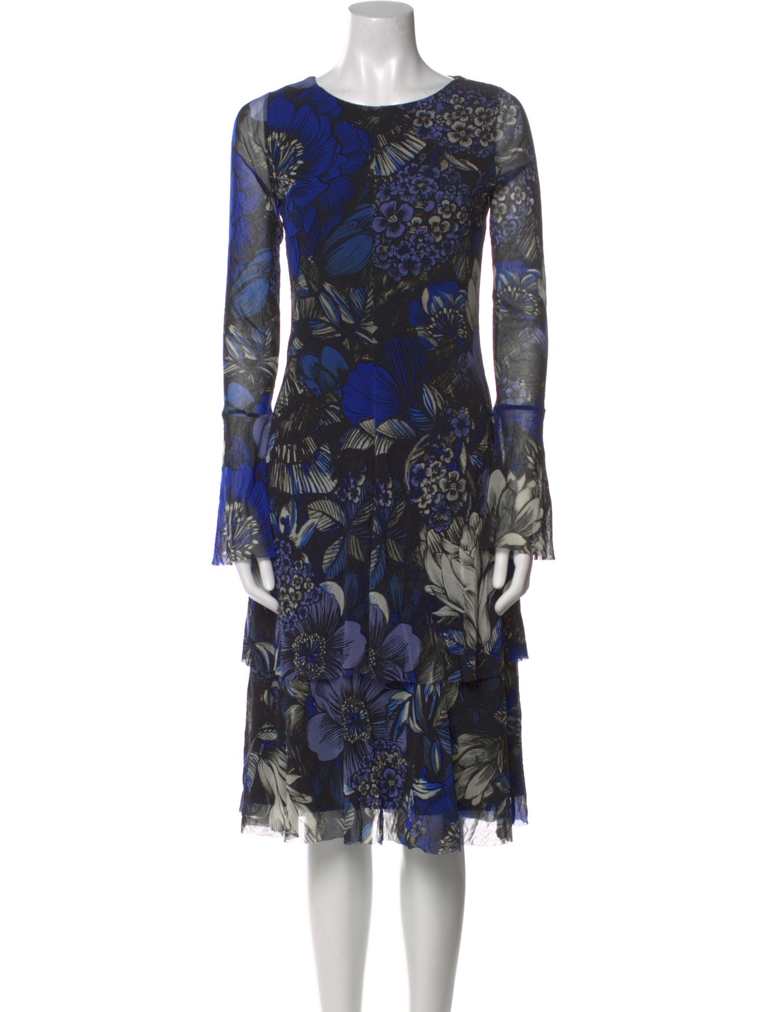 Fuzzi Floral Print Knee-Length Dress