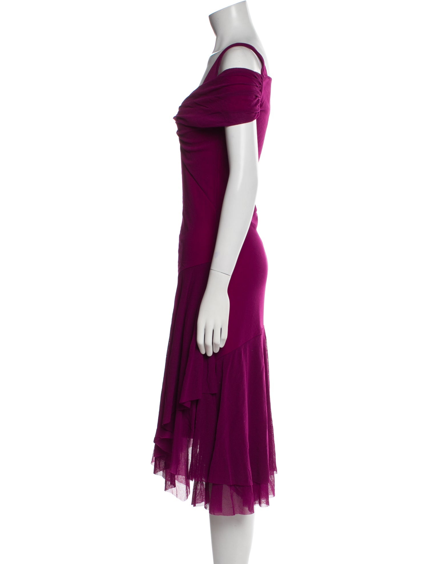 Fuzzi Square Neckline Midi Length Dress