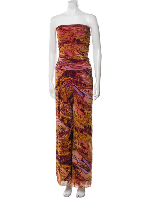 Fuzzi Printed Strapless Jumpsuit