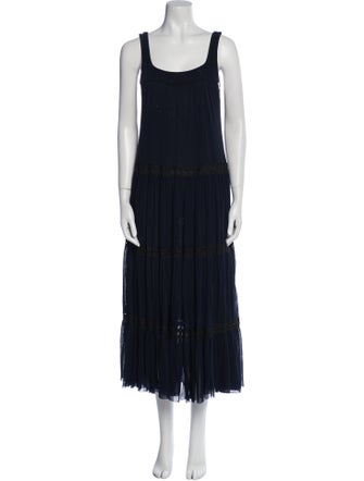 Fuzzi Scoop Neck Long Dress