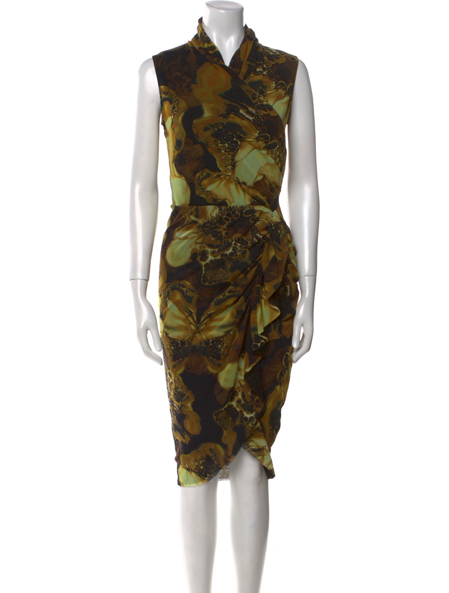 Fuzzi Floral Print Knee-Length Dress