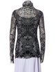 Fuzzi Lace Pattern Turtleneck Blouse