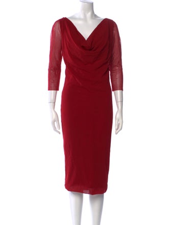 Fuzzi Cowl Neck Midi Length Dress