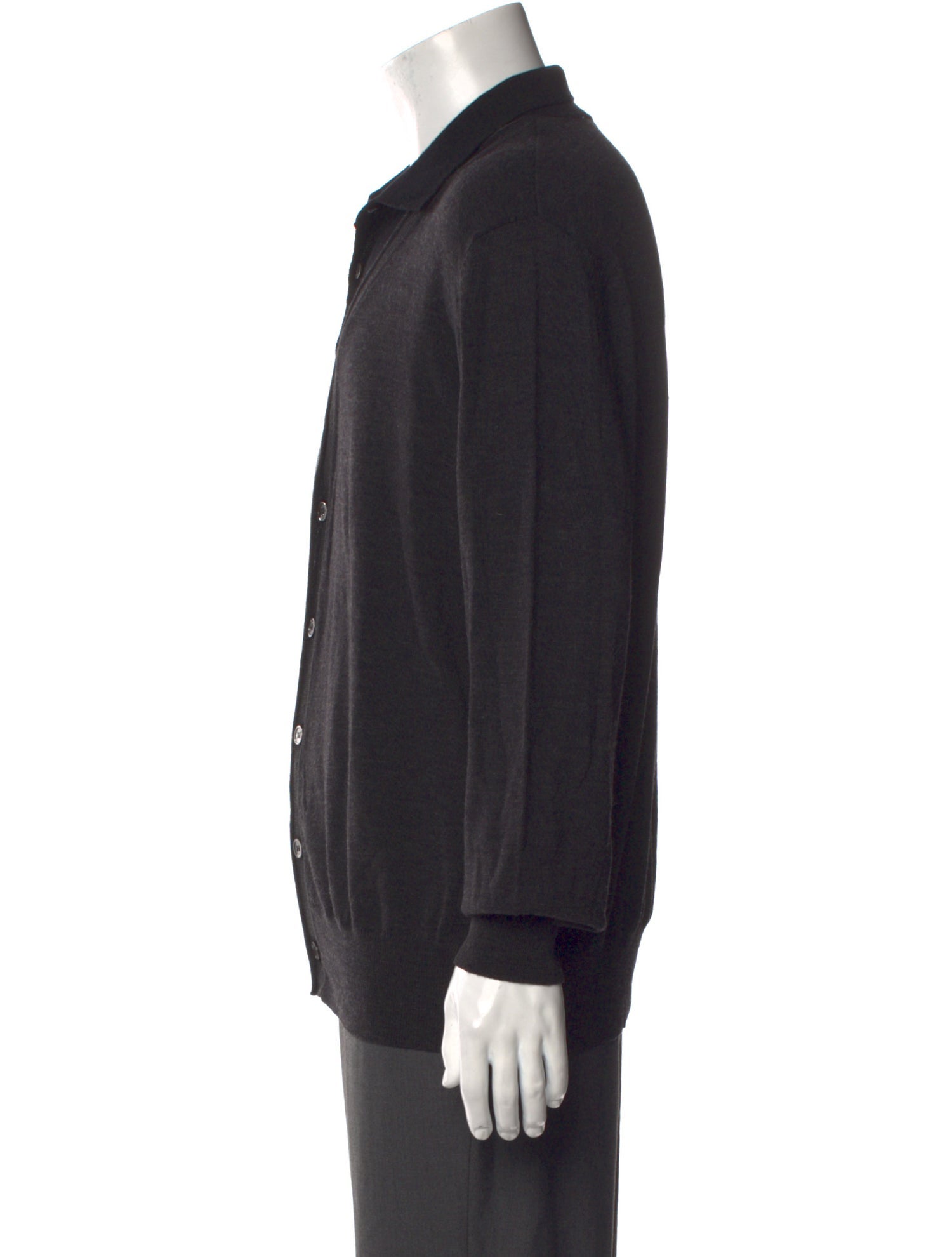 Fuzzi Virgin Wool Mock Neck Cardigan