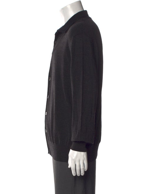 Fuzzi Virgin Wool Mock Neck Cardigan