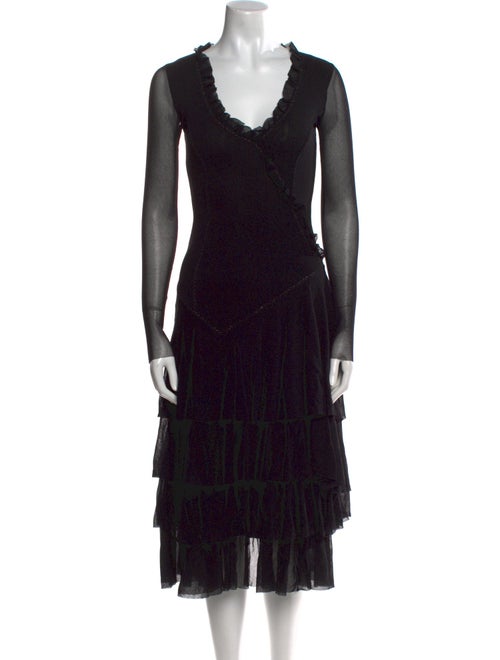 Fuzzi V-Neck Midi Length Dress