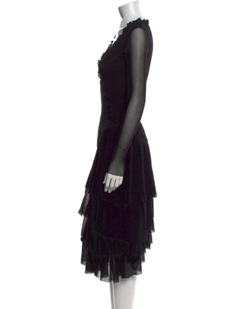 Fuzzi V-Neck Midi Length Dress