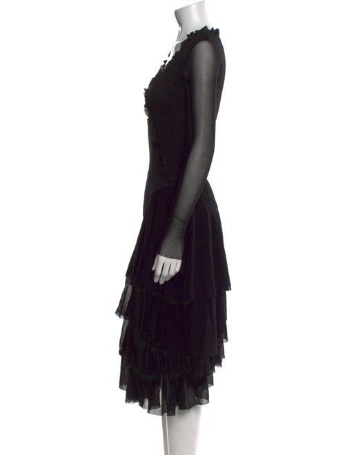 Fuzzi V-Neck Midi Length Dress