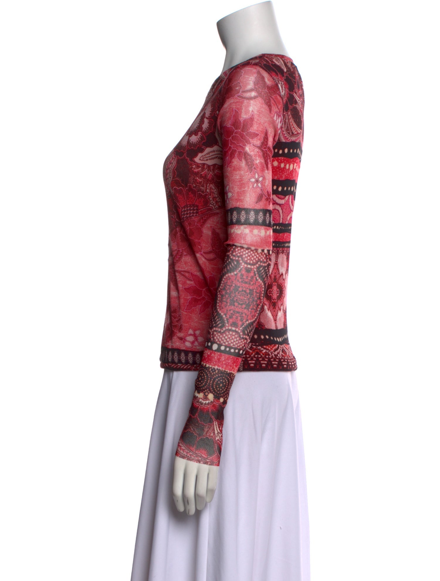 Fuzzi Printed Scoop Neck Top