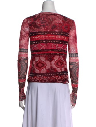 Fuzzi Printed Scoop Neck Top