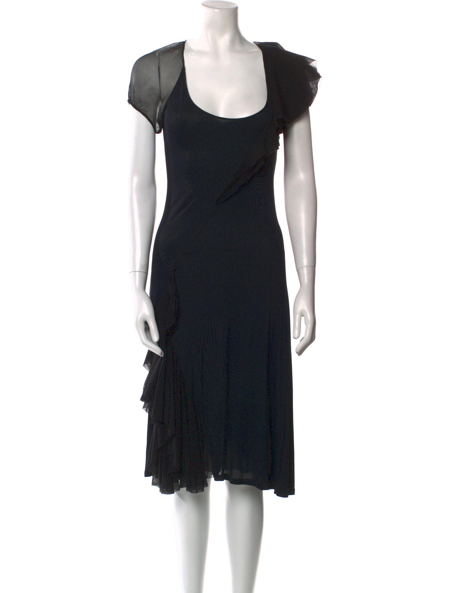 Fuzzi Scoop Neck Midi Length Dress