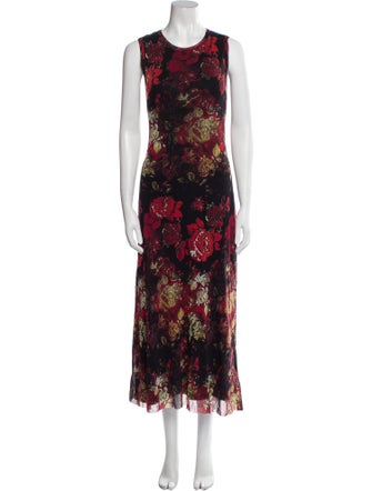 Fuzzi Floral Print Long Dress