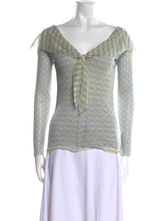 Fuzzi Striped V-Neck Sweater